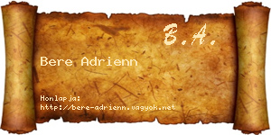 Bere Adrienn névjegykártya